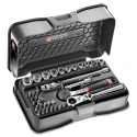 Facom 37-Piece 1/4 in Hexagon Socket & Bit Set Chrome Vanadium Steel Bright Chrome Finish R.161-6P6HXPB