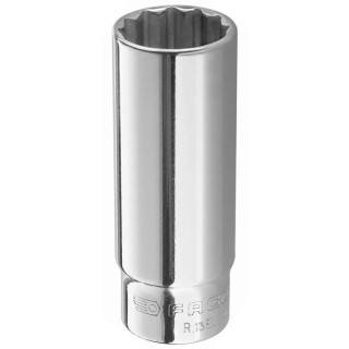 Facom 1/4 in Drive 4 mm 12 Point Square Socket, Bright Chrome Finish, 50mm Overall Length R.4EL