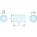 Facom 1/2 in Drive 10 mm 12 Point Square Socket, 40 mm Overall Length S.10SR