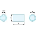 Facom 1/2 Inch 12 Point Beryllium Copper Alloy Non-Sparking Socket 42mm Overall Length S.20SR