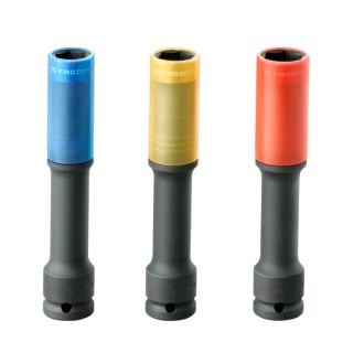 Facom 3-Piece 1/2 in 6 Point Extra Long Impact Socket Set Teflon Finish NSI.3EL