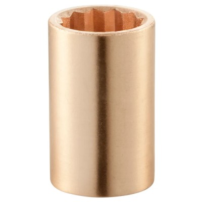 Facom 12.7 mm 12 Point Beryllium Copper Alloy Socket with Copper Brazing Finish, 42 mm Overall Length S.3/4SR