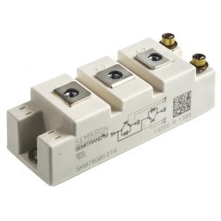 Semikron Danfoss N-Channel IGBT Module Dual IGBT 115 A 1200 V 7-Pin SEMITRANS Panel SKM75GB12T4