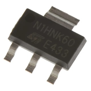 STMicroelectronics MDmesh SuperMESH N-Channel MOSFET 400 mA 600 V Enhancement 4-Pin SOT-223 STN1HNK60