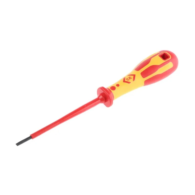 CK Insulated Screwdriver, 100 mm Blade, 3 mm Tip, Bi-Material Handle, VDE/1000V Approved T49144-030
