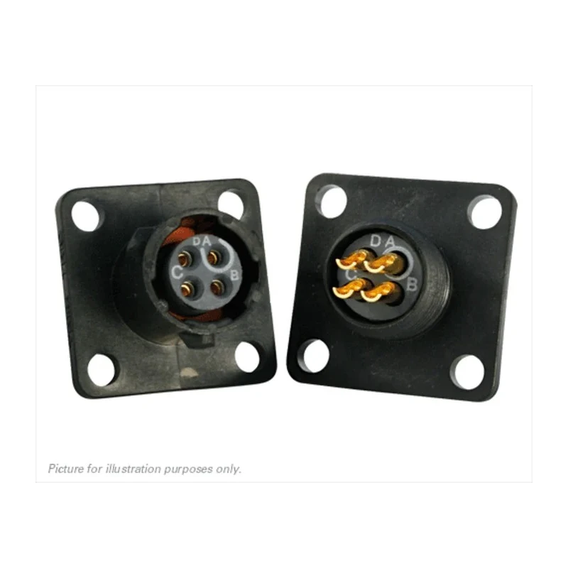 Souriau Sunbank by Eaton Circular Connector 4 Contacts Flange Plug Female IP68 IP69K 600V 7A UTS08E4S