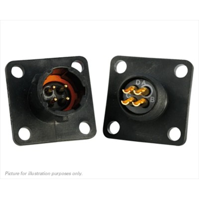 Souriau Sunbank by Eaton Circular Connector, 4 Contacts, Flange Mount, Standard Size, Plug, Male, IP68/IP69K, 600V UTS08E4P