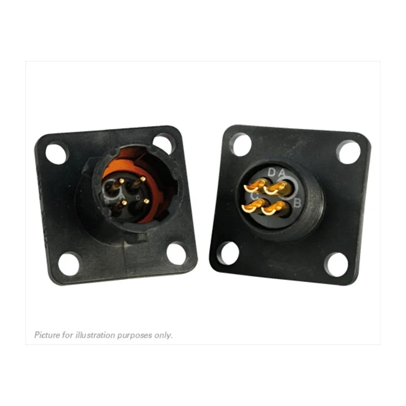 Souriau Sunbank by Eaton Circular Connector, 4 Contacts, Flange Mount, Standard Size, Plug, Male, IP68/IP69K, 600V UTS08E4P