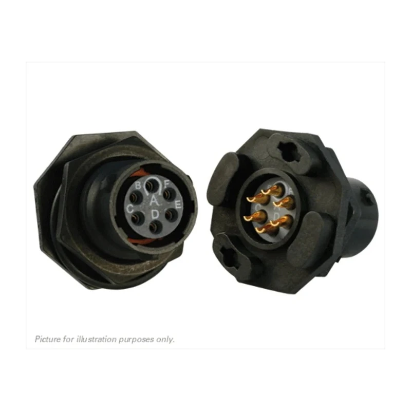Souriau Sunbank by Eaton Circular Connector, 6 Contacts, Panel Mount, Standard Size, Plug Female, 600V, 7A UTS710E6S