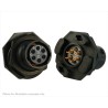 Souriau Sunbank by Eaton Circular Connector, 6 Contacts, Panel Mount, Standard Size, Plug Female, 600V, 7A UTS710E6S