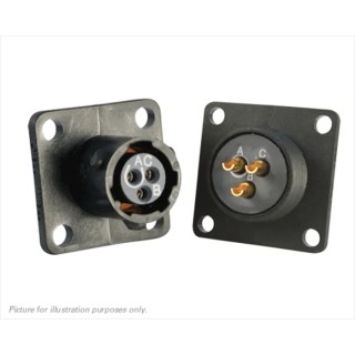 Souriau Sunbank by Eaton Circular Connector, 3 Contacts, Flange Mount, Standard Size, Plug Female, IP68 IP69K UTS08E3S