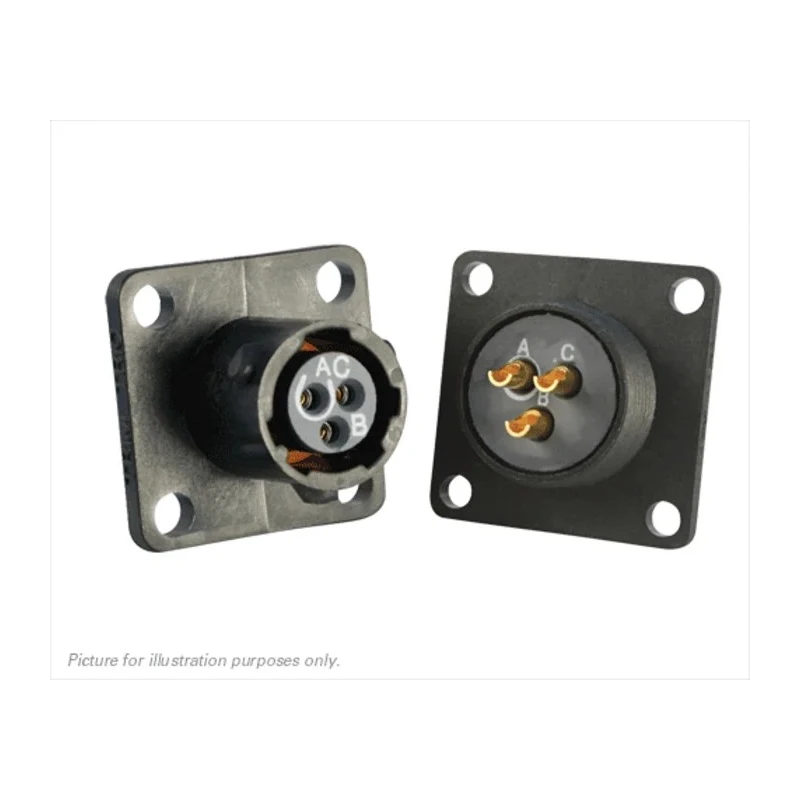 Souriau Sunbank by Eaton Circular Connector, 3 Contacts, Flange Mount, Standard Size, Plug Female, IP68 IP69K UTS08E3S