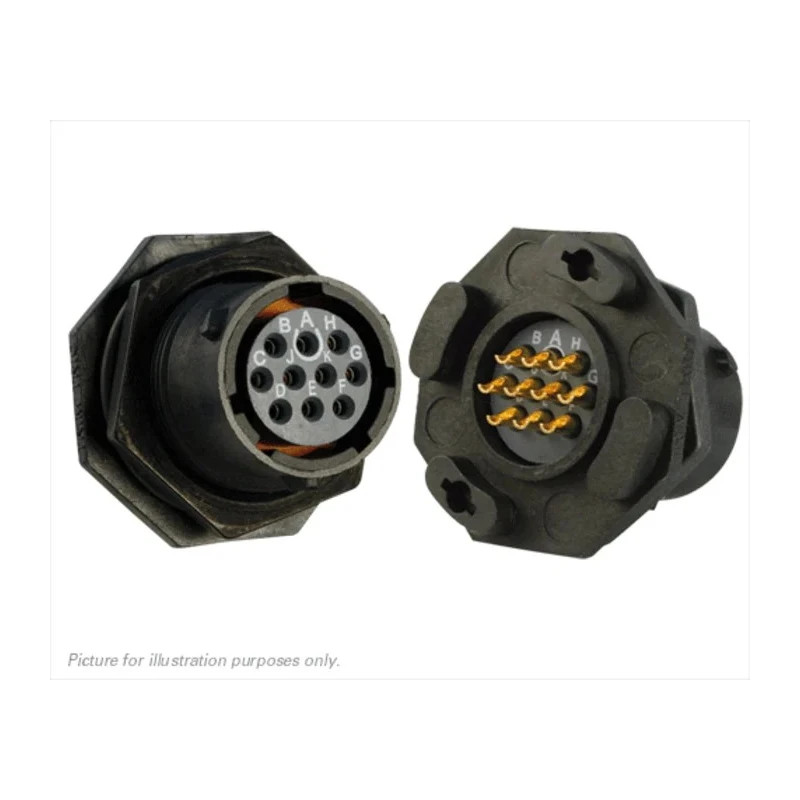 Souriau Sunbank by Eaton Circular Connector 10 Contacts Panel Mount Plug Female IP68 IP69K 600V 6A UTS712E10S