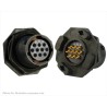 Souriau Sunbank by Eaton Circular Connector 10 Contacts Panel Mount Plug Female IP68 IP69K 600V 6A UTS712E10S