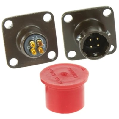Souriau Sunbank by Eaton MIL Spec Circular Connector Copper Alloy Straight 4 Way Panel Mount 7.5A 125°C 85102E84P50