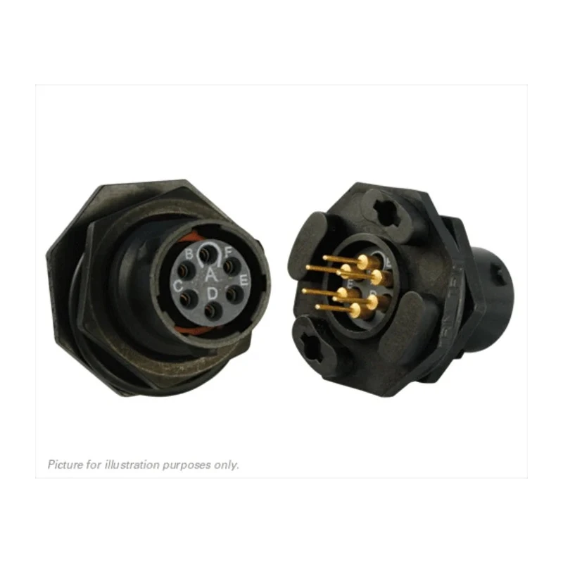 Souriau Sunbank by Eaton Circular Connector 6 Contacts Panel Mount Plug Female 600V 7A IP68 IP69K UTS710D6S