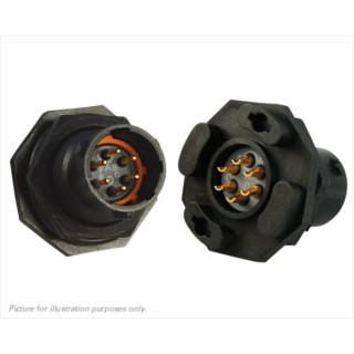 Souriau Sunbank by Eaton Circular Connector, 6 Contacts, Panel Mount, Standard Size, Plug, Male, IP68 IP69K, 600V UTS710E6P