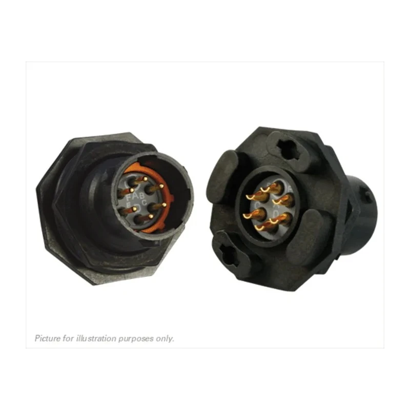 Souriau Sunbank by Eaton Circular Connector, 6 Contacts, Panel Mount, Standard Size, Plug, Male, IP68 IP69K, 600V UTS710E6P