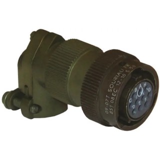 Souriau Sunbank by Eaton Copper Alloy Right Angle 4 Way Cable MIL Spec Circular Connector Male Contacts Olive 85108EC84P50