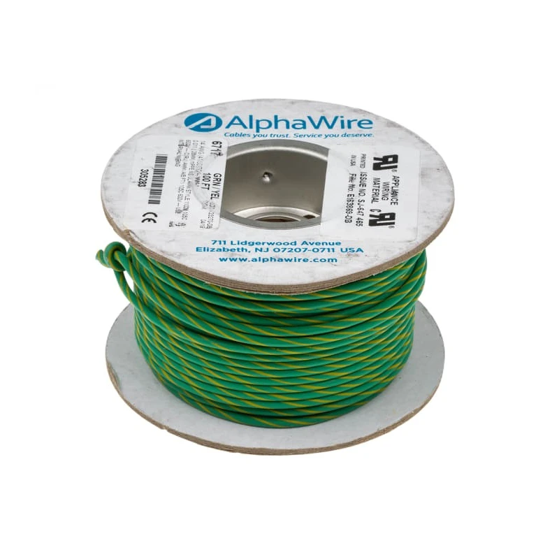 Alpha Wire Ecogen Ecowire Series Slate 2.1 mm² Hook Up Wire, 14 AWG, 41/0.25 mm Core Strands, 30 m Length, MPPE 6717 GY005