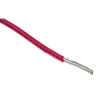 Alpha Wire Ecogen Ecowire Series Red 3.3 mm² Hook Up Wire, 12 AWG, 65/0.25 mm Core Strands, 30 m Length, MPPE 6718 RD005