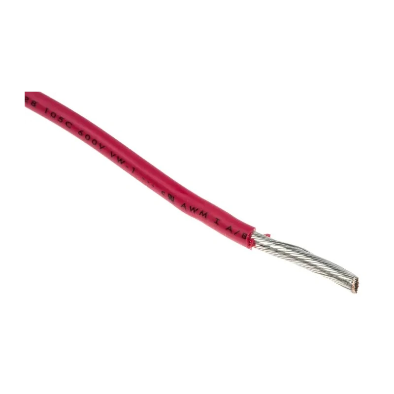 Alpha Wire Ecogen Ecowire Series Red 3.3 mm² Hook Up Wire, 12 AWG, 65/0.25 mm Core Strands, 30 m Length, MPPE 6718 RD005