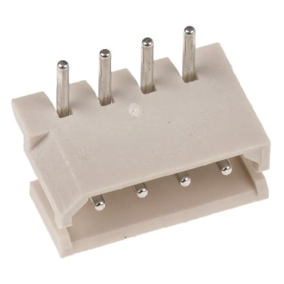 Molex SPOX Series Right Angle Shrouded Through Hole PCB Header, 4 Contacts, 2.5 mm Pitch, 1 Row 22-05-7045