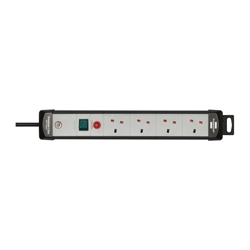 brennenstuhl Premium-Line 3 m 8 Socket Type G Extension Lead, 13A, IP20 1951183601