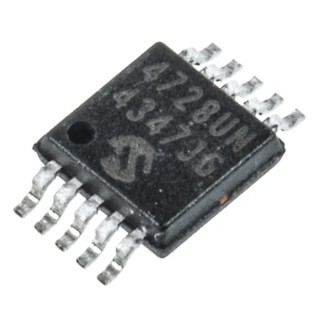 Microchip 12 Bit 4-Channel Serial-I2C Digital to Analogue Converter DAC, 3.3-5.5V, 10-Pin MSOP MCP4728-E/UN
