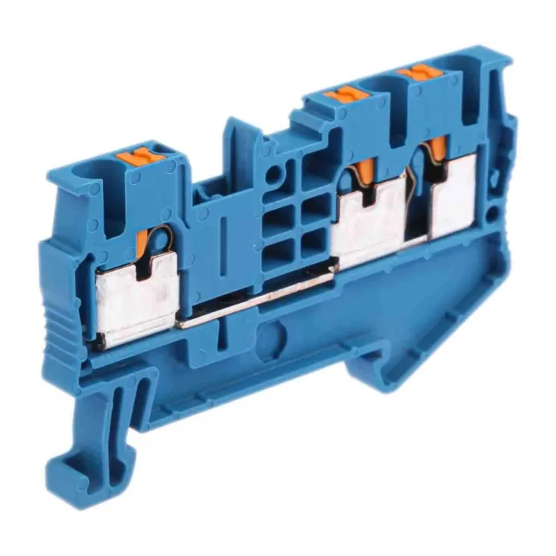 Phoenix Contact Feed Through Terminal Block PT 2.5-TWIN BU Series Blue, 24A, 800V, Push-in, 1-Level, ATEX 3209552