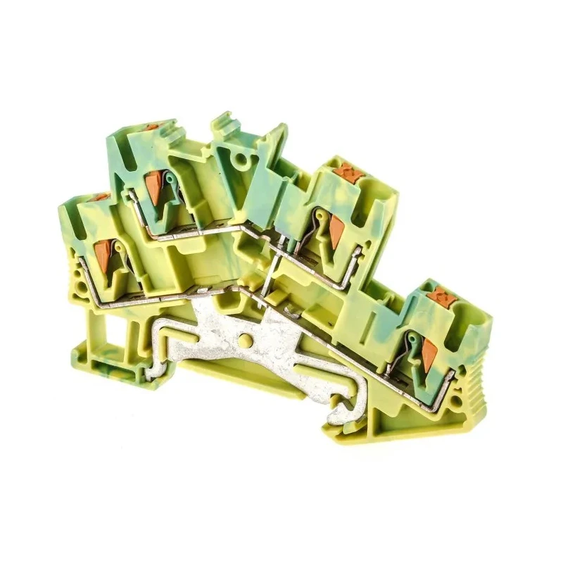 Phoenix Contact Earth Terminal Block PTTBS 2.5-PE Series, 2-Level, Push-in, 800V, 24A, Green/Yellow, 0.14 to 4 mm² 3209620