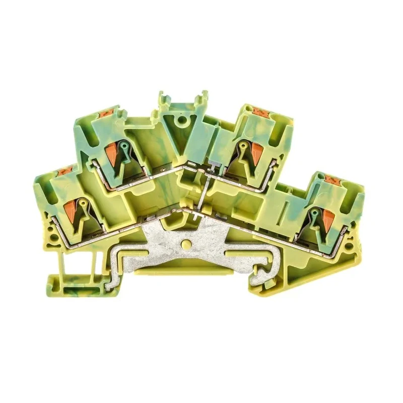 Phoenix Contact Earth Terminal Block PTTBS 2.5-PE Series, 2-Level, Push-in, 800V, 24A, Green/Yellow, 0.14 to 4 mm² 3209620