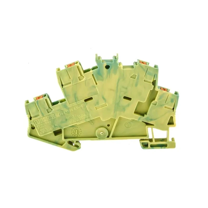 Phoenix Contact Earth Terminal Block PTTBS 2.5-PE Series, 2-Level, Push-in, 800V, 24A, Green/Yellow, 0.14 to 4 mm² 3209620