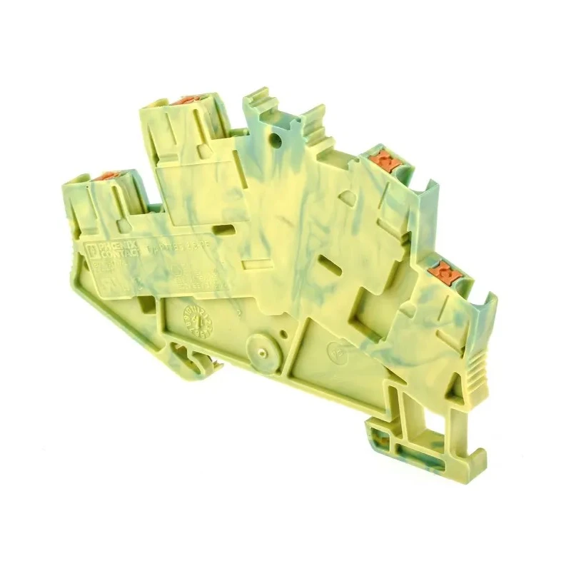 Phoenix Contact Earth Terminal Block PTTBS 2.5-PE Series, 2-Level, Push-in, 800V, 24A, Green/Yellow, 0.14 to 4 mm² 3209620