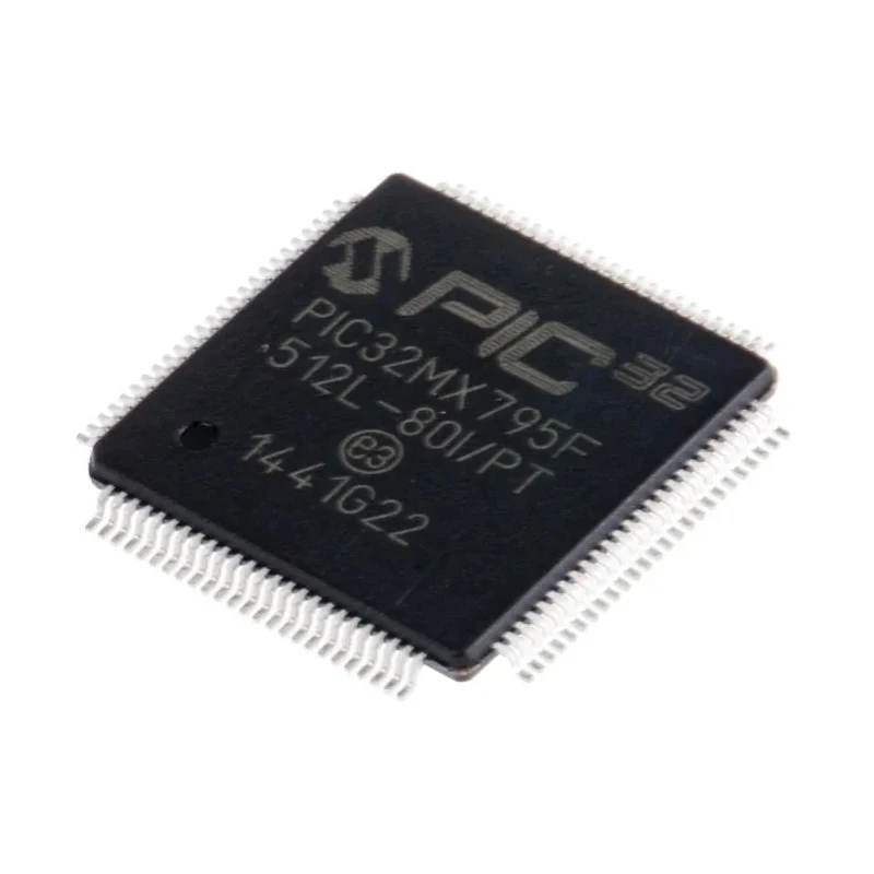 Microchip 32-bit PIC32MX Microcontroller 80 MHz, 12 kB RAM, 512 kB FLASH, 100-Pin TQFP PIC32MX795F512L-80I/PT