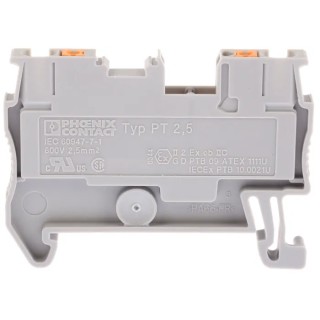 Phoenix Contact Feed Through Terminal Block PT 2.5 Series Grey 800V 24A Push-in Termination 1-Level 3209510