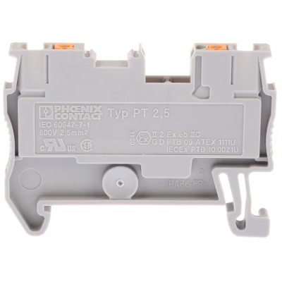 Phoenix Contact Feed Through Terminal Block PT 2.5 Series Grey 800V 24A Push-in Termination 1-Level 3209510