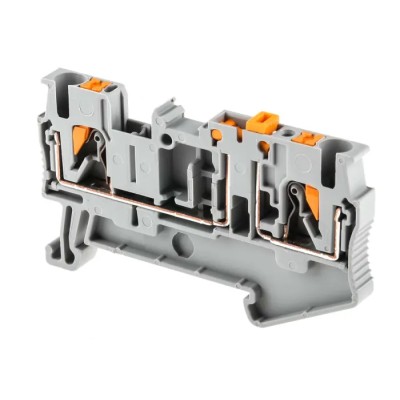 Phoenix Contact PT 2.5-MT Series Knife Disconnect Terminal Block Grey, 0.14mm² to 4 mm², 1-Level, Push-in, 400V, 20A 3210156