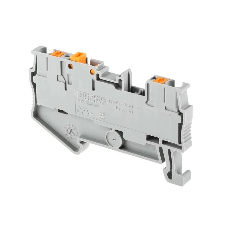 Phoenix Contact PT 2.5-MT Series Knife Disconnect Terminal Block Grey, 0.14mm² to 4 mm², 1-Level, Push-in, 400V, 20A 3210156