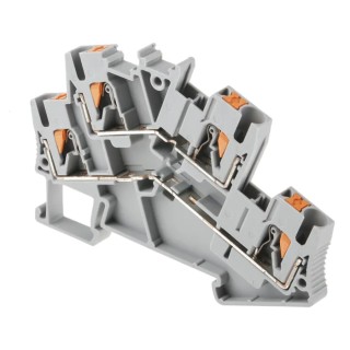 Phoenix Contact Double Level Terminal Block PTTBS 2.5 Series, Push-in Termination, 500V, 22A, Grey, 0.14mm² to 4mm² 3209604