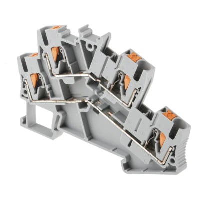 Phoenix Contact Double Level Terminal Block PTTBS 2.5 Series, Push-in Termination, 500V, 22A, Grey, 0.14mm² to 4mm² 3209604
