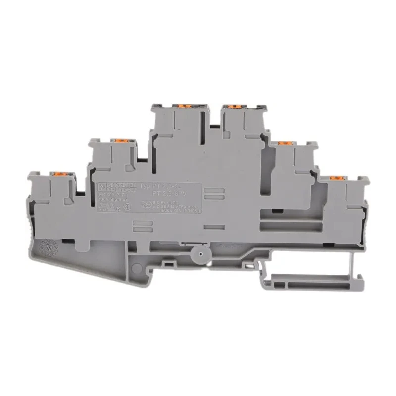 Phoenix Contact PT 2.5-3PV Series Multi Level Terminal Block Grey 0.14mm² to 4 mm² 3-Level Push-in 500V 20A ATEX 3210512