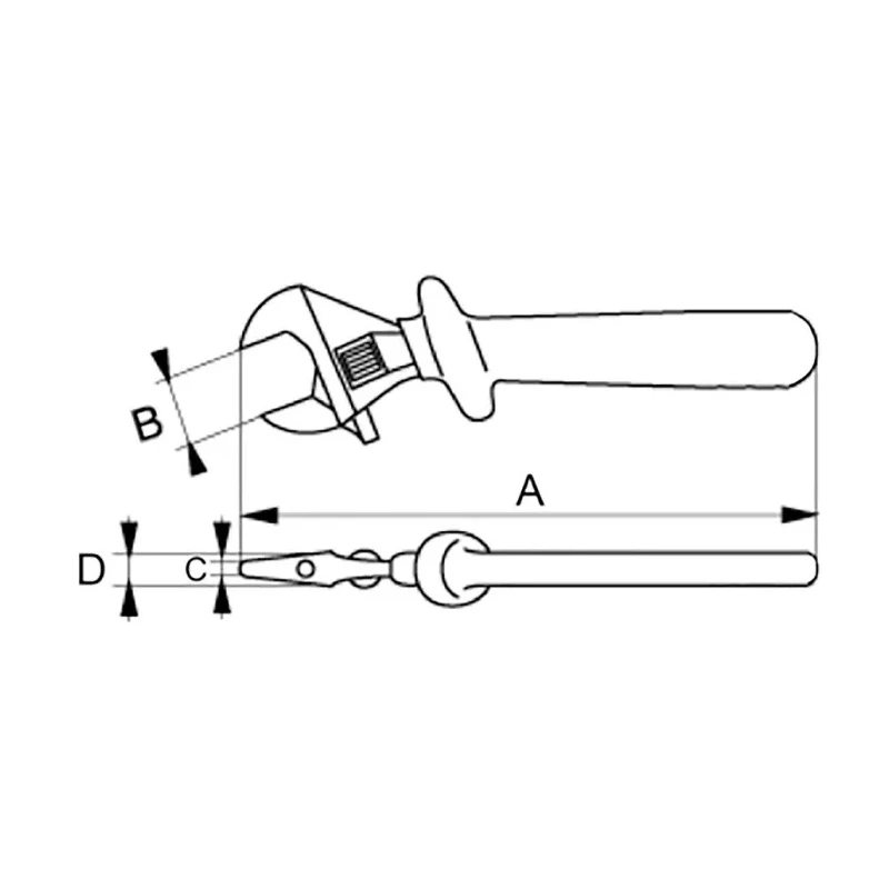 Bahco 20 mm Jaw Capacity Adjustable Spanner 165mm Overall Length Insulated Handle VDE/1000V Approved 8070V