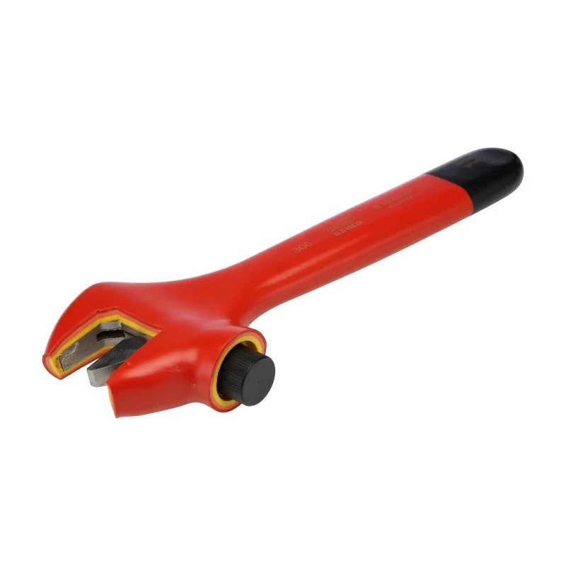 Bahco Adjustable Wrench with 39 mm Jaw Capacity, Insulated Handle, Chrome Finish, VDE/1000V Approved, 305mm Overall 8073VLT
