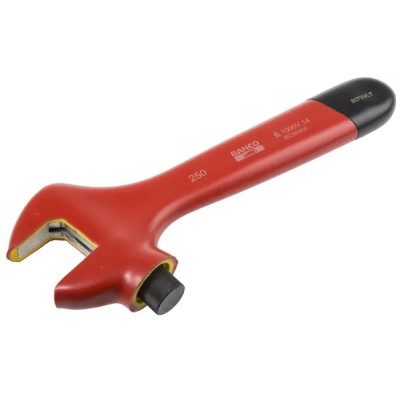 Bahco Adjustable Wrench 34 mm Jaw Capacity 255 mm Overall Length Insulated Handle VDE/1000V Approved 8072VLT