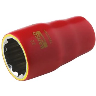Bahco Insulated 1/2 in Drive 16 mm 12 Point Square Socket VDE 1000V Approved, 50mm Overall Length 7800DMV-16