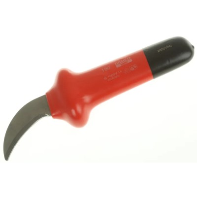 Bahco Cable Knife with Insulated Handle VDE/1000V Approved 180 mm Overall Length 50 mm Blade 2820VPC