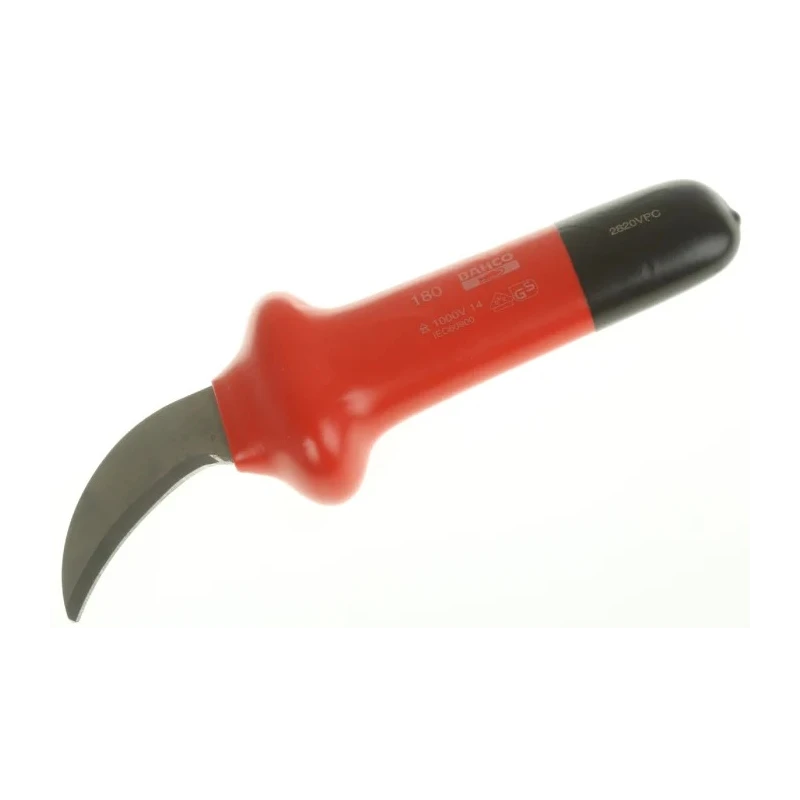 Bahco Cable Knife with Insulated Handle VDE/1000V Approved 180 mm Overall Length 50 mm Blade 2820VPC