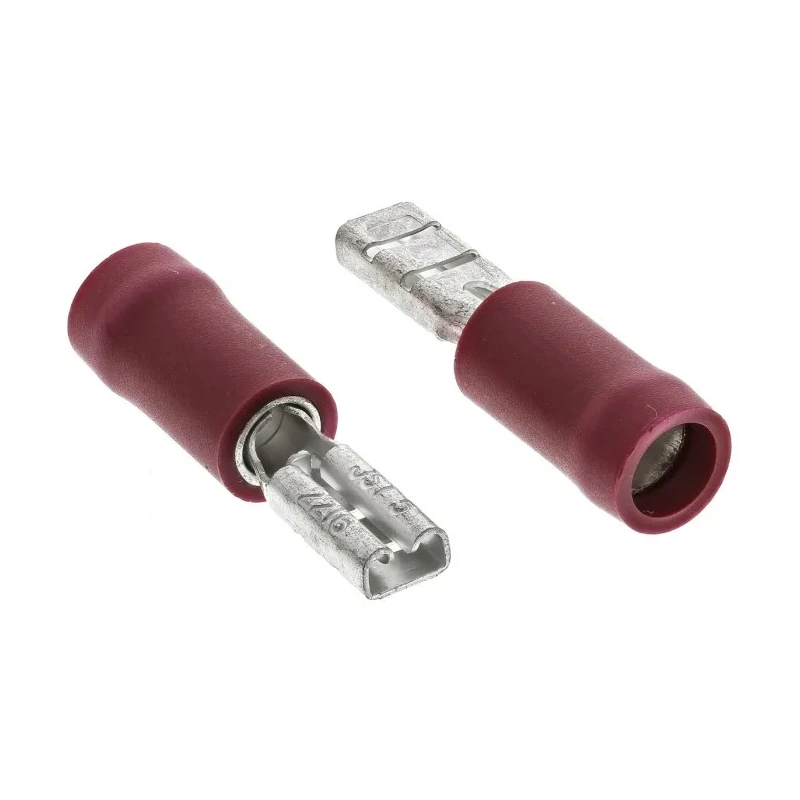 JST Red Insulated Female Spade Connector Crimp 2.79 x 0.5 mm Tab Size 22 AWG to 16 AWG FVDDF1.25-110A-5(S)(LF)