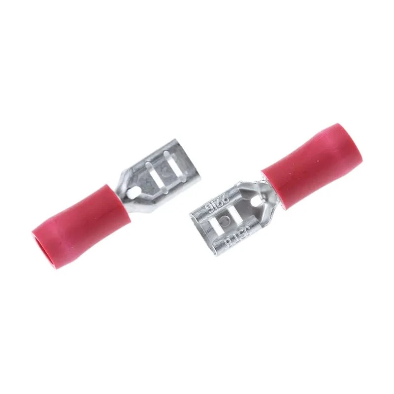 JST Red Insulated Female Spade Connector Crimp 4.75 x 0.8 mm Tab Size 22 AWG to 16 AWG FVDDF1.25-187A-8(S)(LF)